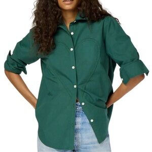 Kerri Rosenthal Mia Shirt Max Heart Button Down Size Medium